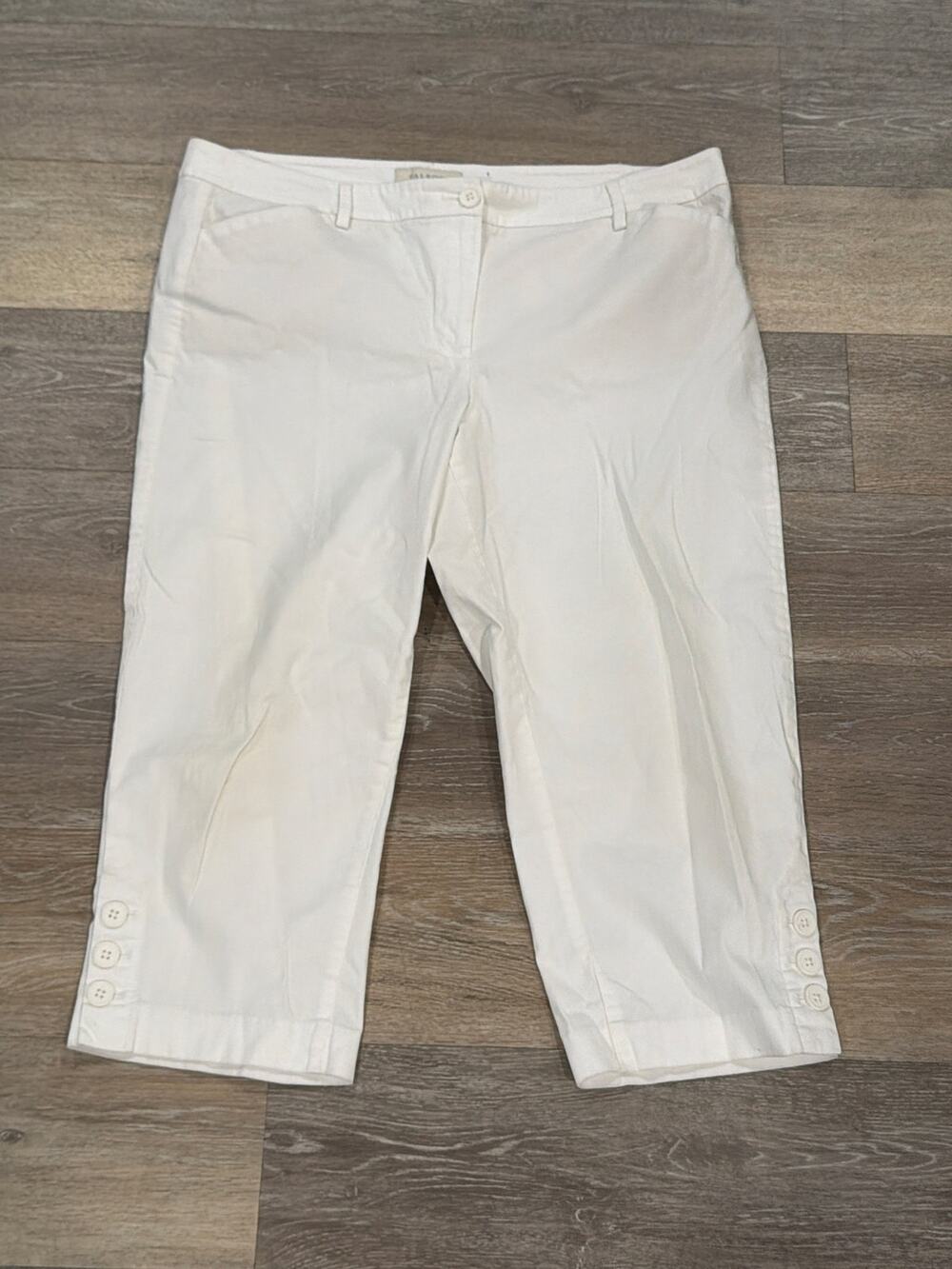 Talbots Petite Crop Pants White 14